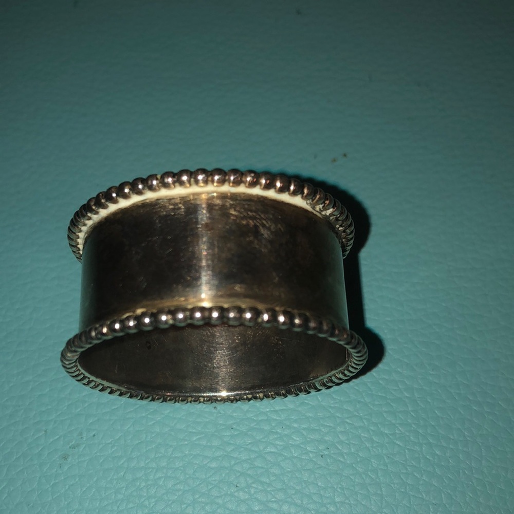 Sterling Silver Beaded Edge Napkin Ring